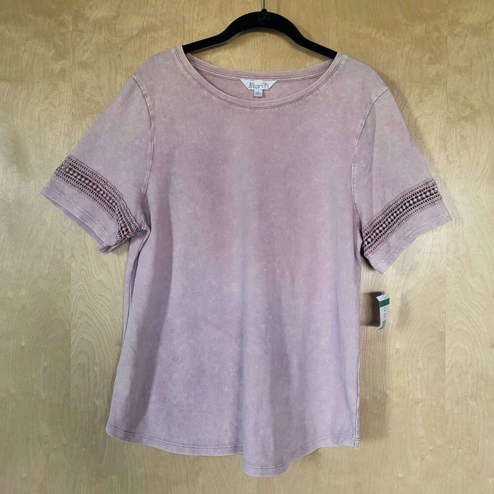 Jillian N. Cotton Short Sleeve Tee Blush Pink Size Large